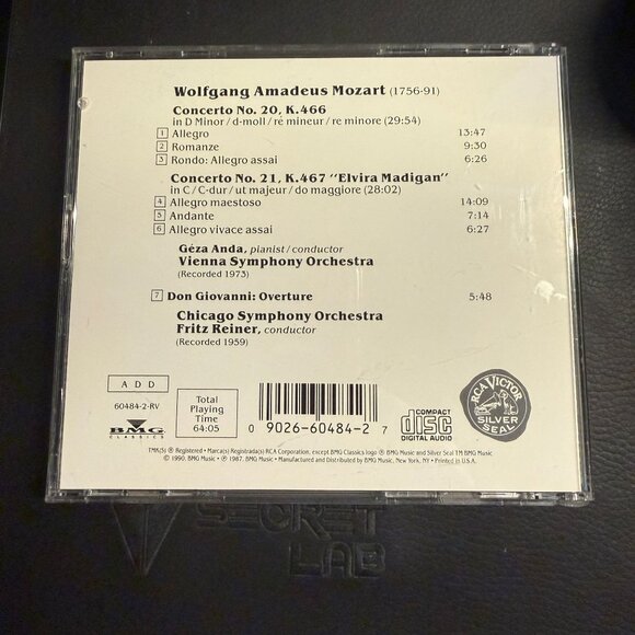 Wolfgang Amadeus Mozart Piano Concertos No. 20 & No. 21 CD TESTED - Picture 2 of 2